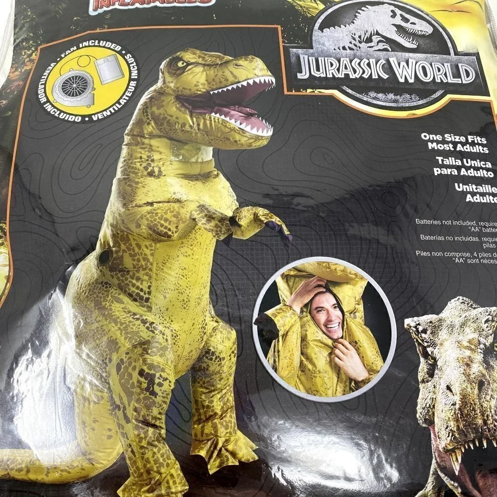 Disguise Adult Jurassic World T-Rex Inflatable Halloween Costume One Size - Picture 3 of 7